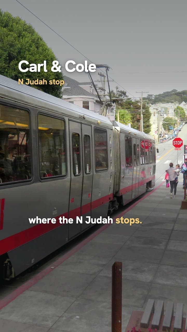 Video frame: an N Judah train at Carl and Cole